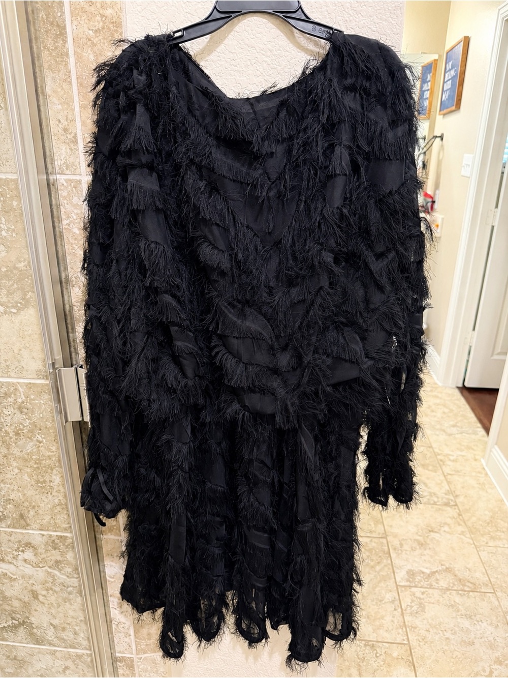 Jaded Rose Plus faux feather mini dress in black